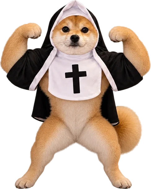 The shiba standing up and flexing both front legs
